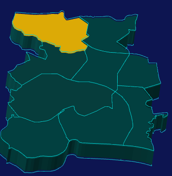 threejs大连市沙河口区geoJson地图3d地图指定区域闪烁