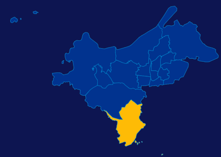 echarts大连市甘井子区geoJson地图区域闪烁