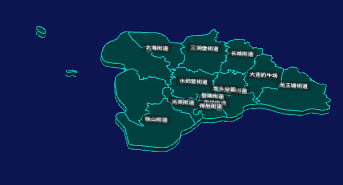 threejs大连市旅顺口区geoJson地图3d地图CSS3D标签