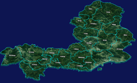 threejs大连市普兰店区geoJson地图3d地图自定义贴图加CSS3D标签