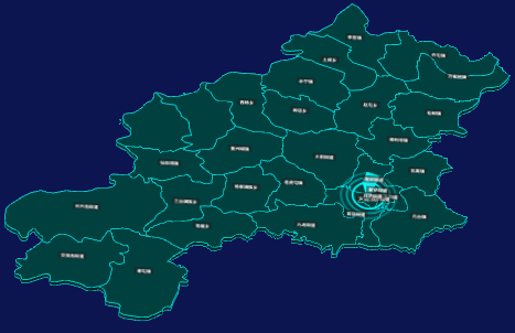 threejs大连市瓦房店市geoJson地图3d地图添加旋转棱锥