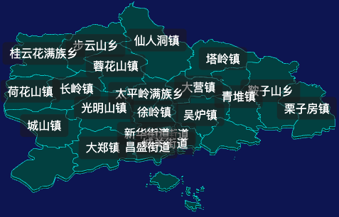 threejs大连市庄河市geoJson地图3d地图CSS2D外加旋转棱锥