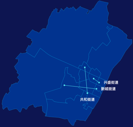 echarts鞍山市铁西区geoJson地图自定义引导线