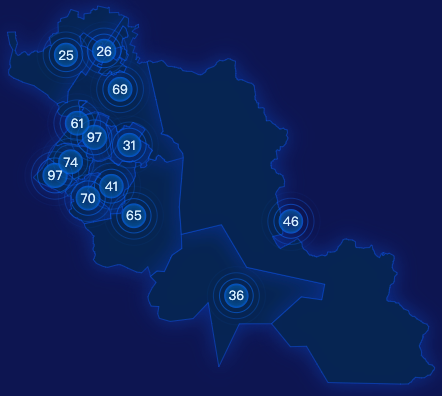 echarts鞍山市立山区geoJson地图圆形波纹状气泡图