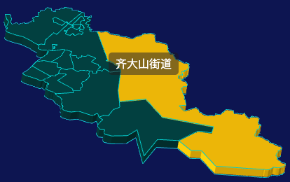 threejs鞍山市立山区geoJson地图3d地图鼠标移入显示标签并高亮