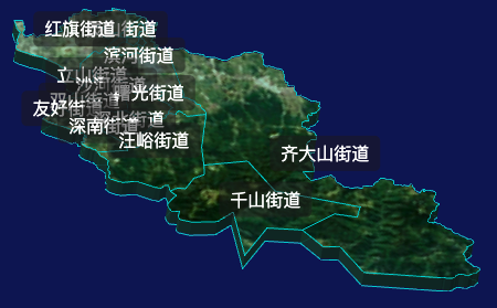 threejs鞍山市立山区geoJson地图3d地图自定义贴图加CSS2D标签