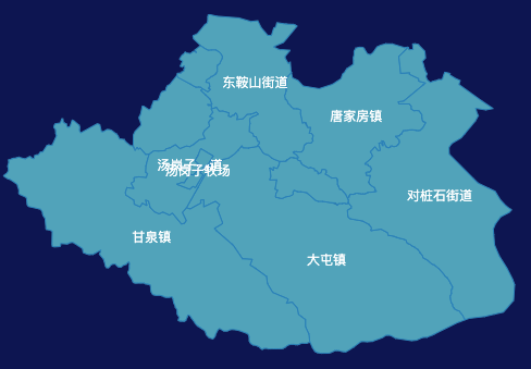 echarts鞍山市千山区geoJson地图热力图
