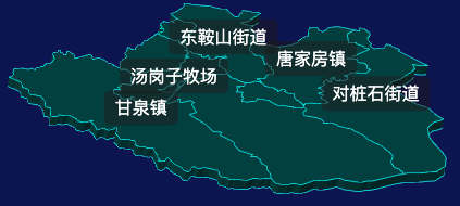 threejs鞍山市千山区geoJson地图3d地图css2d标签