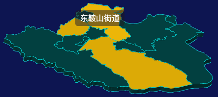 threejs鞍山市千山区geoJson地图3d地图指定区域闪烁