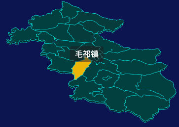 threejs鞍山市海城市geoJson地图3d地图鼠标移入显示标签并高亮
