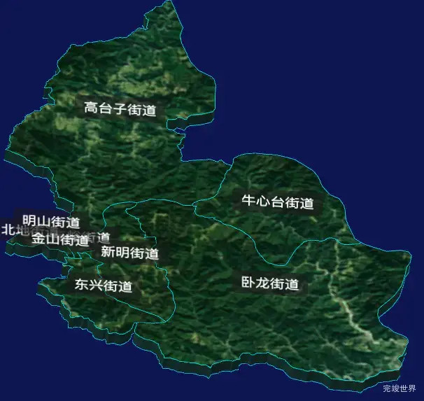 threejs本溪市明山区geoJson地图3d地图自定义贴图加CSS3D标签