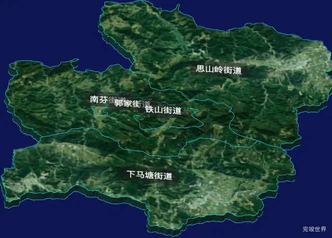 threejs本溪市南芬区geoJson地图3d地图自定义贴图加CSS3D标签