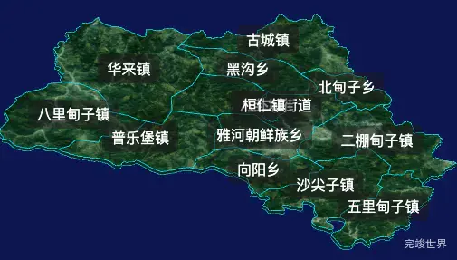 threejs本溪市桓仁满族自治县geoJson地图3d地图