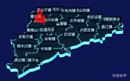 echarts丹东市宽甸满族自治县geoJson地图3d地图自定义图标