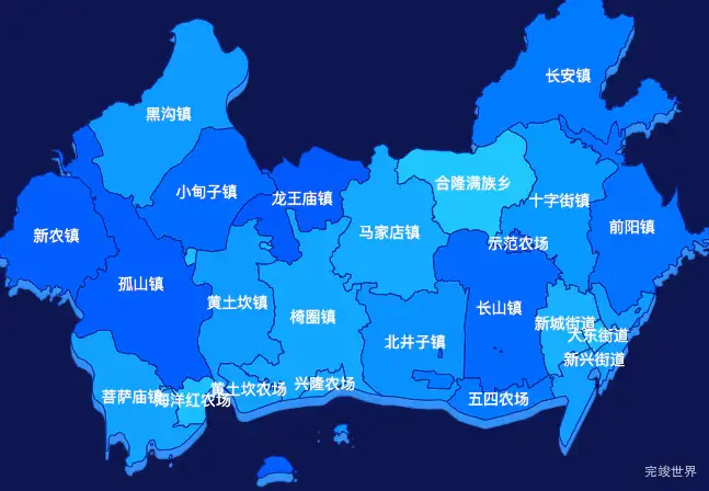 echarts丹东市东港市geoJson地图 visualMap控制地图颜色