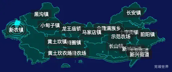 threejs丹东市东港市geoJson地图3d地图CSS2D外加旋转棱锥