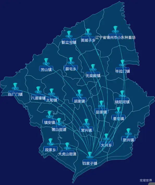 echarts锦州市黑山县geoJson地图自定义label样式