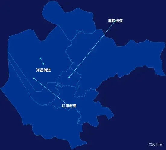 echarts营口市鲅鱼圈区geoJson地图自定义引导线