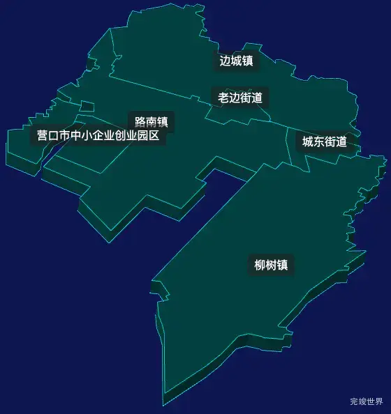 threejs营口市老边区geoJson地图3d地图css2d标签