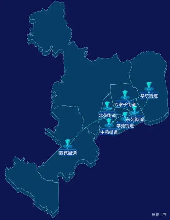 echarts阜新市细河区geoJson地图label自定义样式