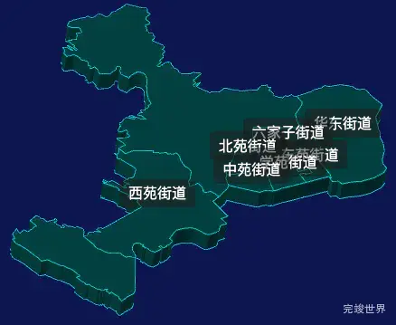 threejs阜新市细河区geoJson地图3d地图css2d标签
