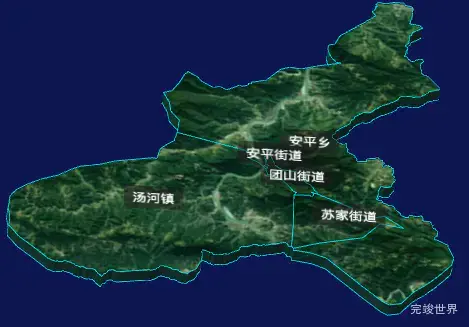 threejs辽阳市弓长岭区geoJson地图3d地图自定义贴图加CSS3D标签