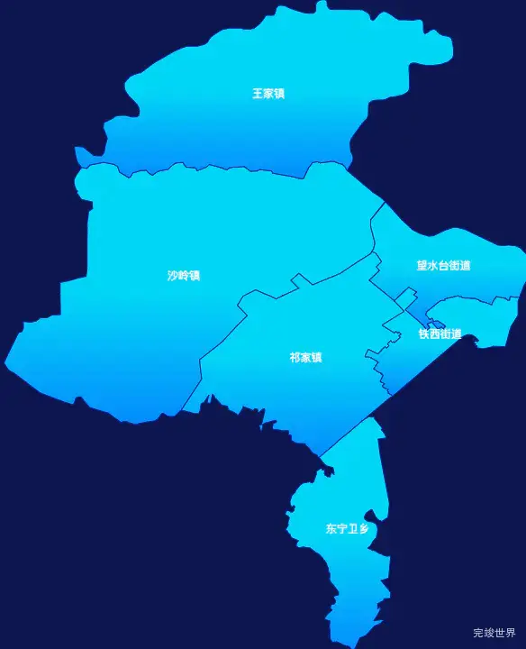 echarts辽阳市太子河区geoJson地图局部颜色渐变