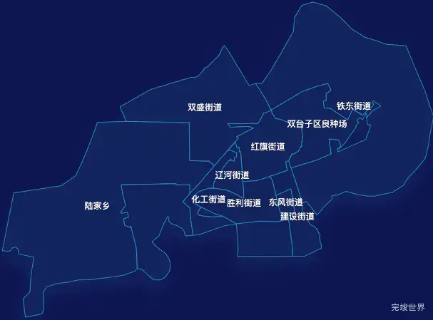 echarts盘锦市双台子区geoJson地图地图下钻展示