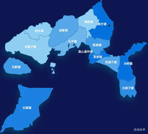 echarts盘锦市盘山县geoJson地图 tooltip轮播