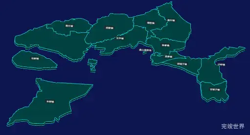 threejs盘锦市盘山县geoJson地图3d地图CSS3D标签