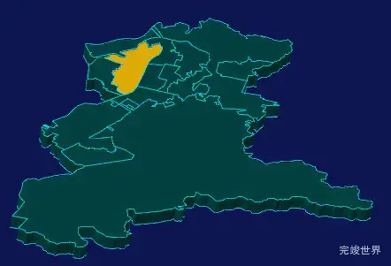 threejs铁岭市银州区geoJson地图3d地图指定区域闪烁