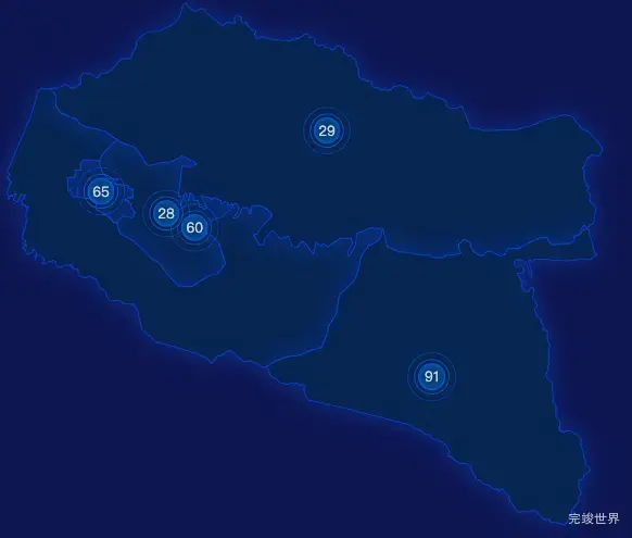 echarts铁岭市清河区geoJson地图圆形波纹状气泡图