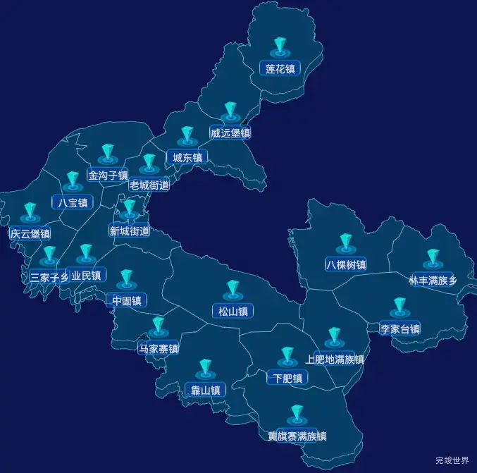 echarts铁岭市开原市geoJson地图点击跳转到指定页面