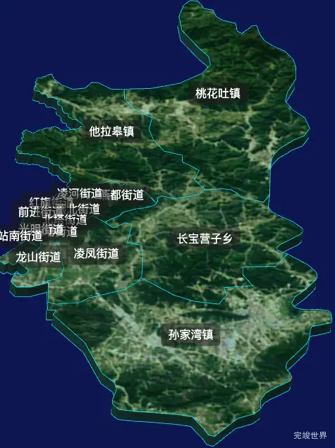 threejs朝阳市双塔区geoJson地图3d地图自定义贴图加CSS2D标签