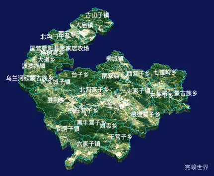 echarts朝阳市朝阳县geoJson地图3d地图自定义贴图-绿色地面