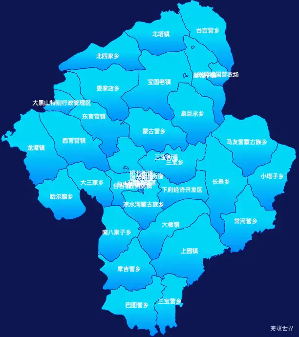 echarts朝阳市北票市geoJson地图局部颜色渐变