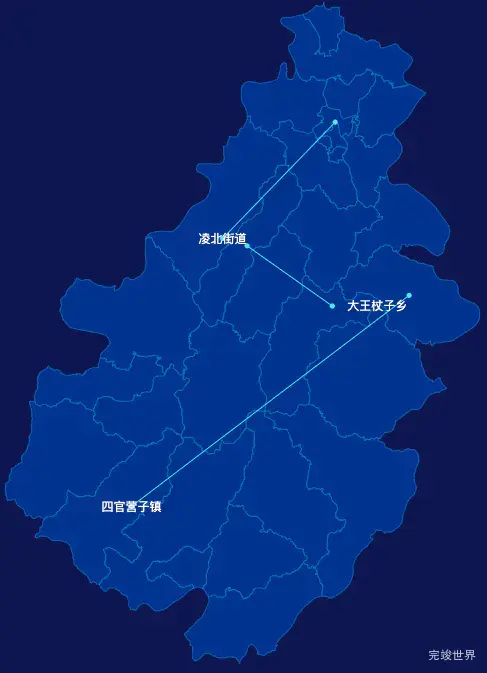 echarts朝阳市凌源市geoJson地图自定义引导线