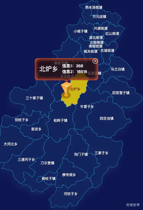 echarts朝阳市凌源市geoJson地图点击弹出自定义弹窗