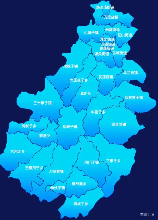 echarts朝阳市凌源市geoJson地图局部颜色渐变