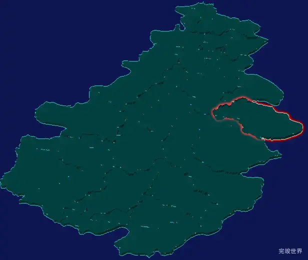 threejs朝阳市凌源市geoJson地图3d地图红色描边闪烁警报