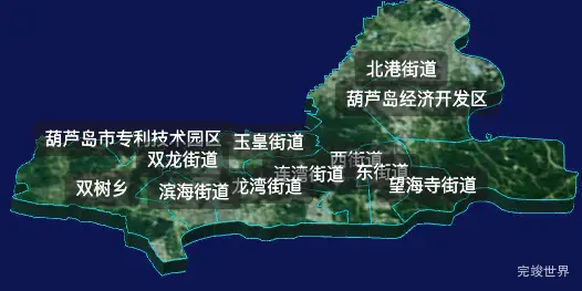 threejs葫芦岛市龙港区geoJson地图3d地图自定义贴图加CSS2D标签