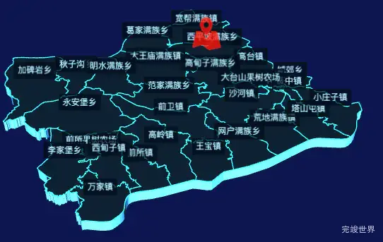 echarts葫芦岛市绥中县geoJson地图3d地图自定义图标