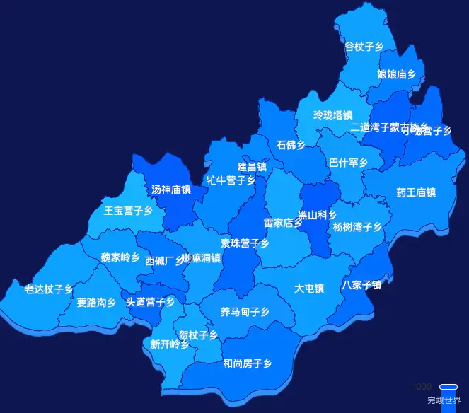 echarts葫芦岛市建昌县geoJson地图 visualMap控制地图颜色