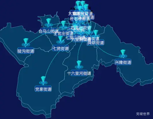 echarts济南市市中区geoJson地图label样式自定义