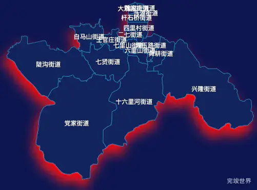 echarts济南市市中区geoJson地图阴影