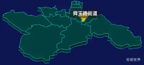 threejs济南市市中区geoJson地图3d地图鼠标移入显示标签并高亮