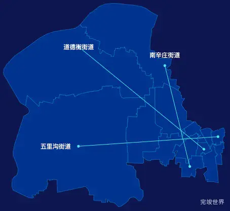 echarts济南市槐荫区geoJson地图自定义引导线