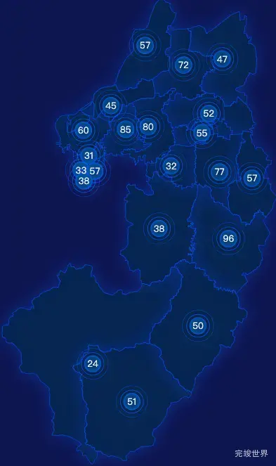 echarts济南市历城区geoJson地图圆形波纹状气泡图