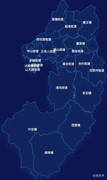 echarts济南市历城区geoJson地图地图下钻展示