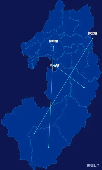 echarts济南市历城区geoJson地图自定义引导线